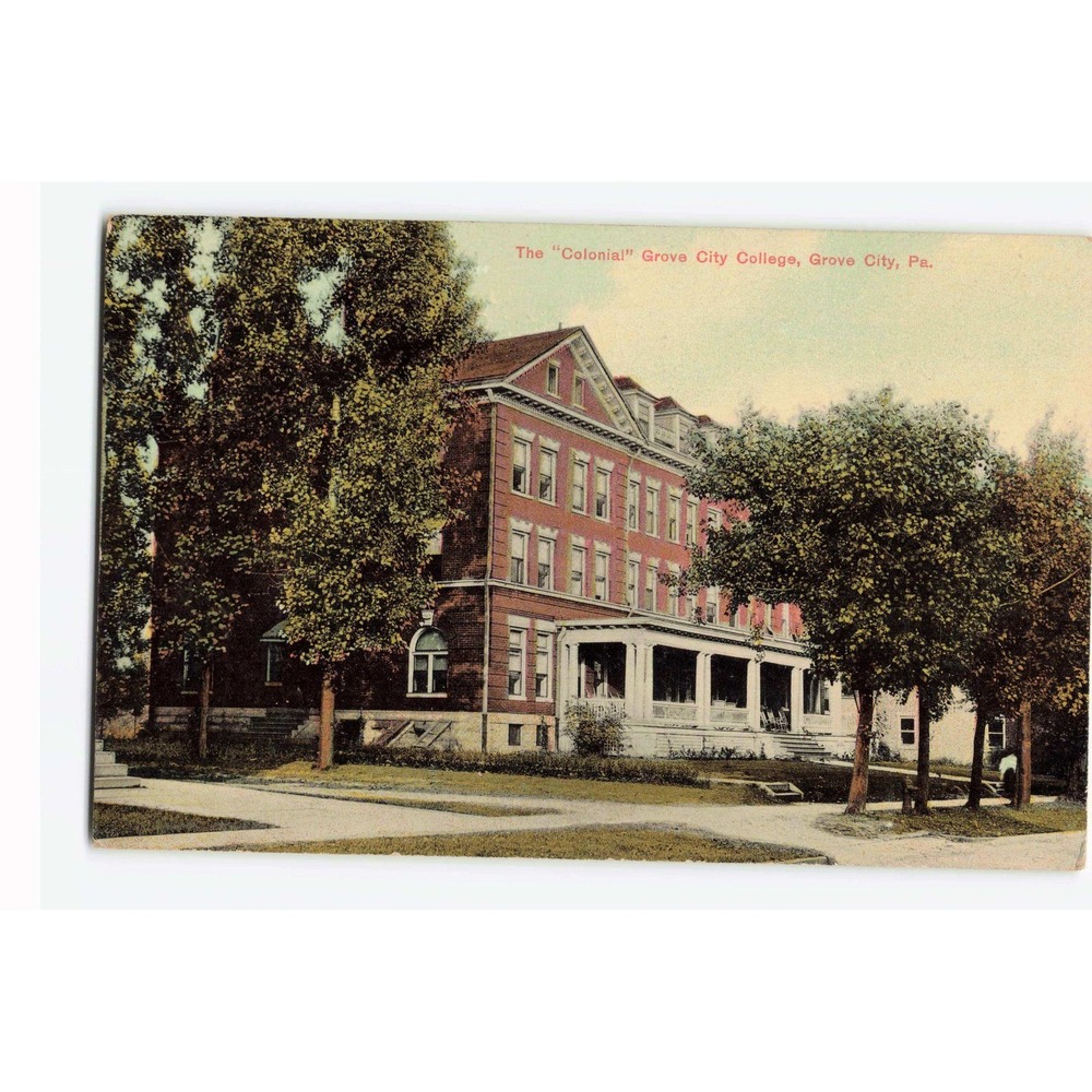 Vintage Grove City College Postcard The Colonial Dormitory PA 1908 Postmark